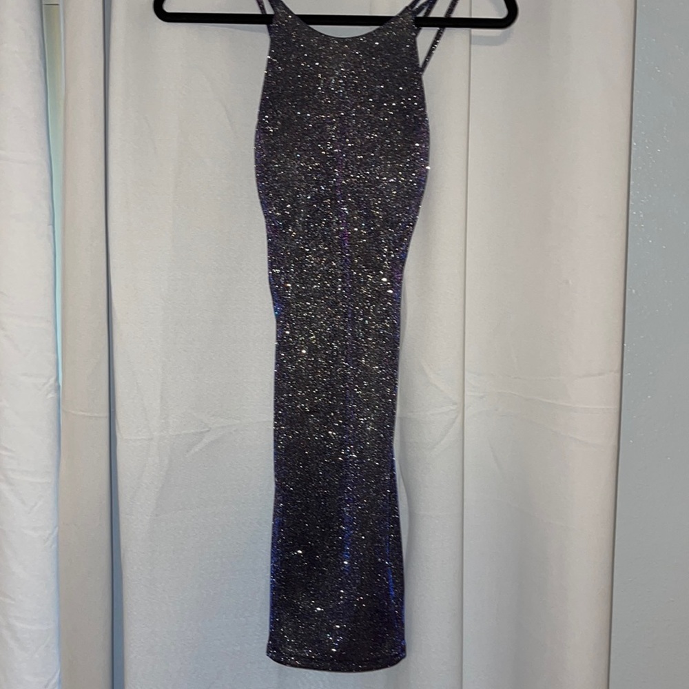Sparkly purple homecoming dress tight fit